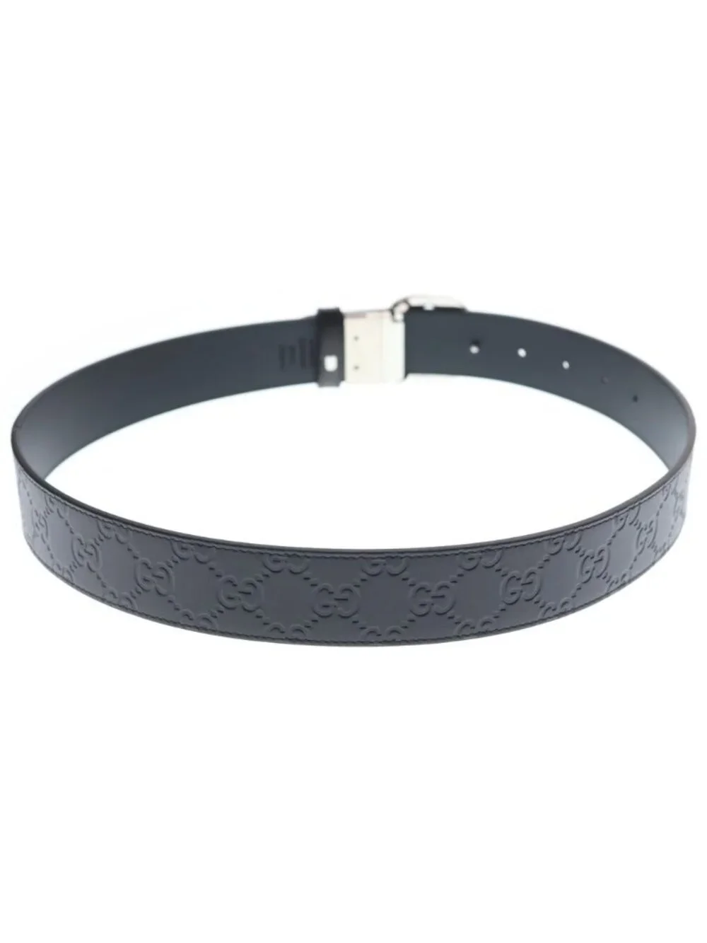 Gucci Interlocking Leather Belt Brown Silver